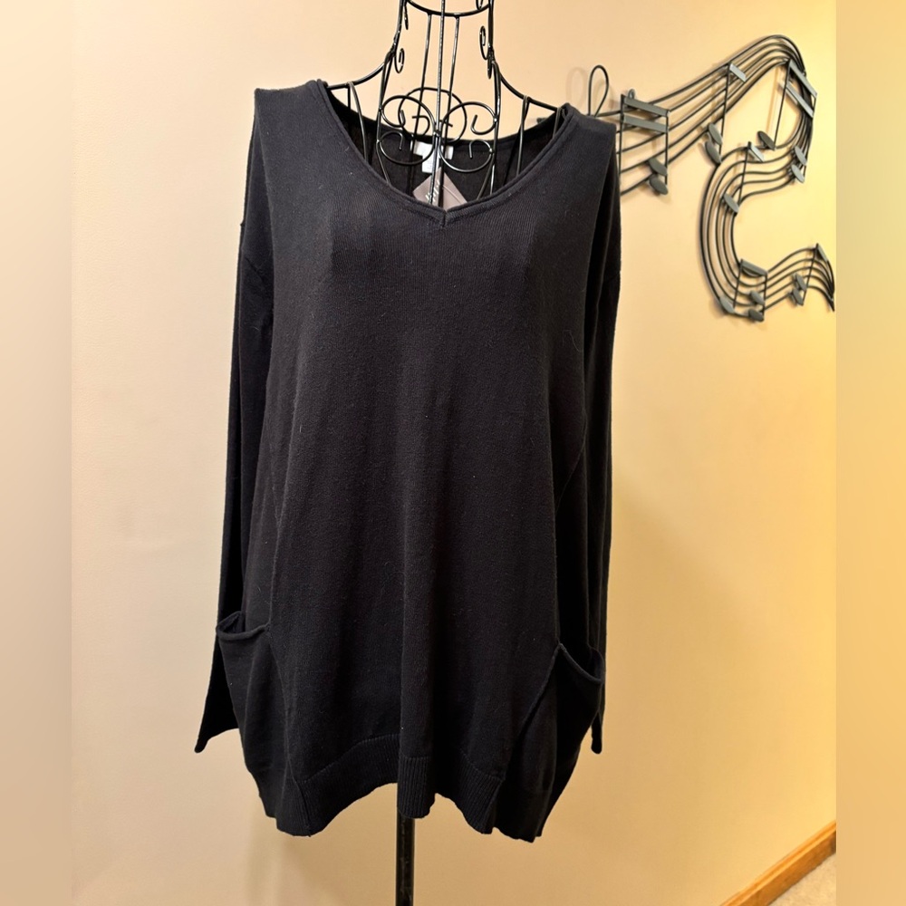 $15 Closet Clear Out NWT J. Jill Black V-Neck Women's Sweater oversize